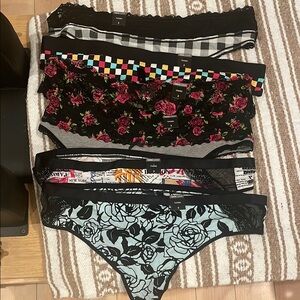Torrid Black and Red Intimates Panties Thong Set